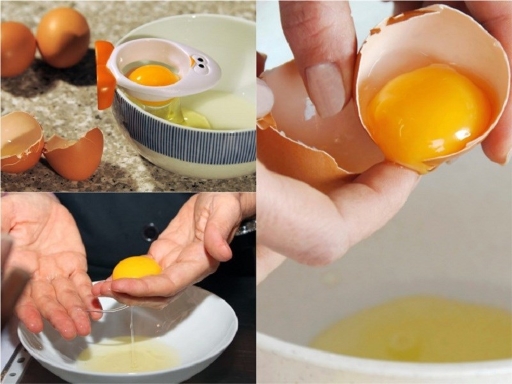 Nên cẩn thận để tránh làm lẫn 2 phần trứng với nhau