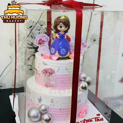 Bánh sinh nhật 2 tầng trang trí công chúa