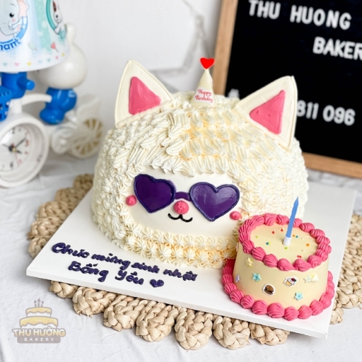 Bánh sinh nhật mô hình mèo ngầu